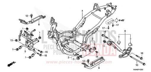 CARROSSERIE DE CHASSIS (WW125EX2A/EX2B) WW125EX2A de 2010